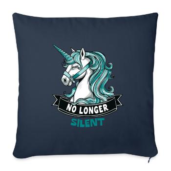No Longer Silent, Unicorn, Sexual Assault Awarenes - Sofa pillowcase 17,3'' x 17,3'' (45 x 45 cm) - navy - Front