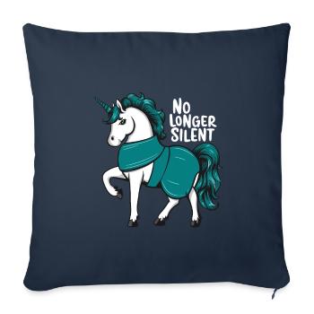 No Longer Silent, Unicorn, Sexual Assault Awarenes - Sofa pillowcase 17,3'' x 17,3'' (45 x 45 cm) - navy - Front