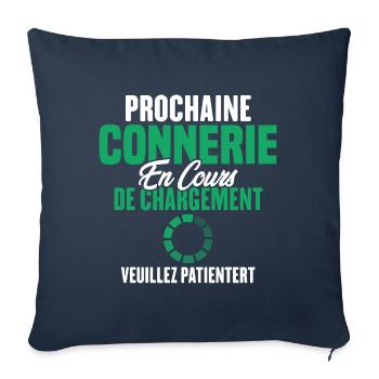 Prochaine Connerie En Cours De Chargement - Housse de coussin décorative 45 x 45 cm - bleu marine - Devant