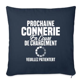 Prochaine Connerie En Cours De Chargement - Housse de coussin décorative 45 x 45 cm - bleu marine - Devant