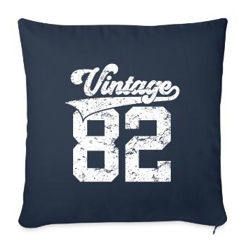 44E ANNIVERSAIRE 1982 MILLÉSIME 82 - Housse de coussin décorative 45 x 45 cm - bleu marine - Devant