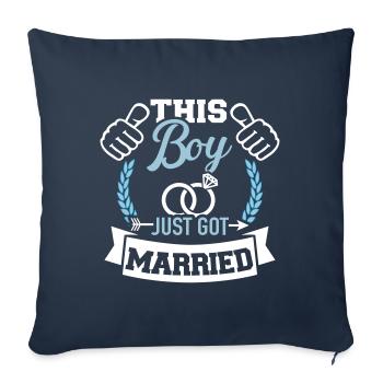 mariage - Housse de coussin décorative 45 x 45 cm - bleu marine - Devant