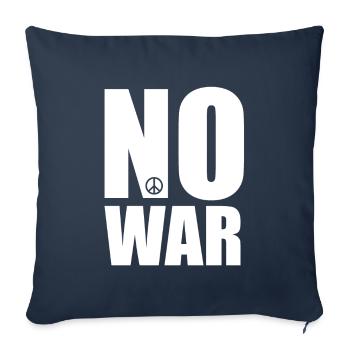 Pas de guerre, pas de paix, pas de guerre - Housse de coussin décorative 45 x 45 cm - bleu marine - Devant
