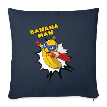 Banana Man - Super-héros - Housse de coussin décorative 45 x 45 cm - bleu marine - Devant