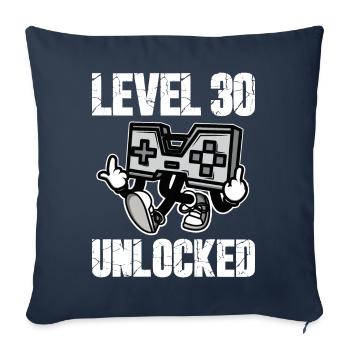 30 Birthday Level 30 Unlocked Anniversary 30 Years - Sofa pillowcase 17,3'' x 17,3'' (45 x 45 cm) - navy - Front