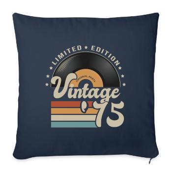Vintage Vinyl 1975 Gift Anniversary 48 Years - Sofa pillowcase 17,3'' x 17,3'' (45 x 45 cm) - navy - Front