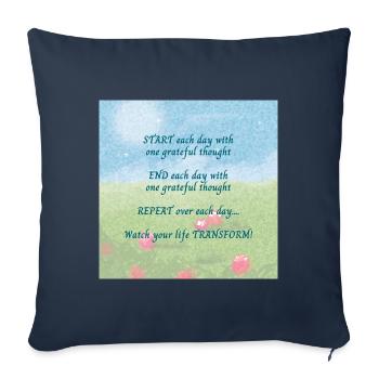 Grateful Thoughts - Sofa pillowcase 17,3'' x 17,3'' (45 x 45 cm) - navy - Front