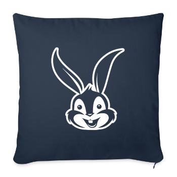 Lapin Lapin - Housse de coussin décorative 45 x 45 cm - bleu marine - Devant