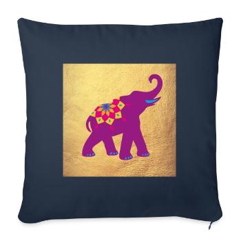 Poster Deko Yoga Elefant Mandala Indien Meditation - Sofakissenbezug 45 x 45 cm - Navy - Vorne