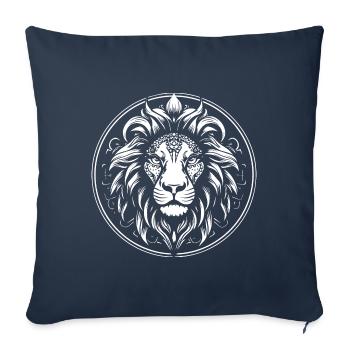 Lion - Housse de coussin décorative 45 x 45 cm - bleu marine - Devant