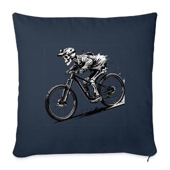 VTT Vélo Vélo Descente Sport Descente - Housse de coussin décorative 45 x 45 cm - bleu marine - Devant