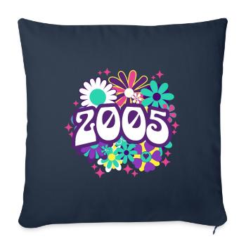 Fête Anniversaire Femme 2005 18 Ans Anniversaire - Housse de coussin décorative 45 x 45 cm - bleu marine - Devant