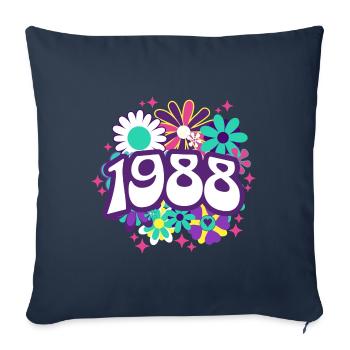 Fête Anniversaire Femme 1988 35 Ans Anniversaire - Housse de coussin décorative 45 x 45 cm - bleu marine - Devant