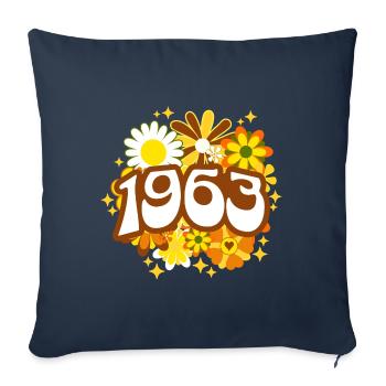 Fête Anniversaire Femme 1963 60 Ans Anniversaire - Housse de coussin décorative 45 x 45 cm - bleu marine - Devant