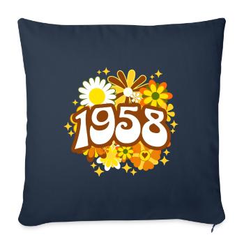 Fête Anniversaire Femme 1958 65 Ans Anniversaire - Housse de coussin décorative 45 x 45 cm - bleu marine - Devant