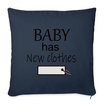 Bébé a de nouveaux vêtements - Housse de coussin décorative 45 x 45 cm - bleu marine - Devant