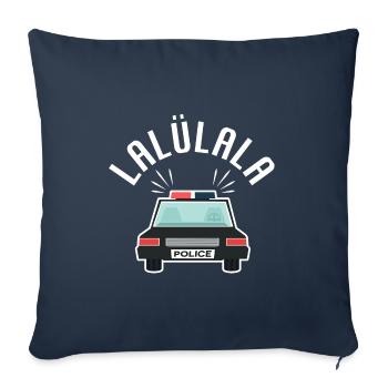 Police enfants voiture de police Tatütata - Housse de coussin décorative 45 x 45 cm - bleu marine - Devant