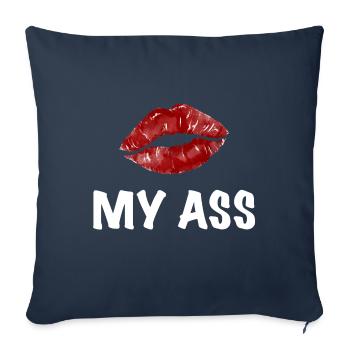 Embrasser mon cul embrasser la provocation - Housse de coussin décorative 45 x 45 cm - bleu marine - Devant
