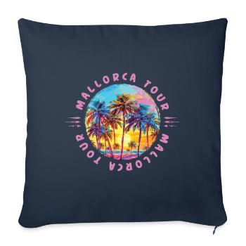 Visite des palmiers de Majorque - Housse de coussin décorative 45 x 45 cm - bleu marine - Devant
