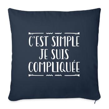 C'est Simple Je Suis Compliquée - Housse de coussin décorative 45 x 45 cm - bleu marine - Devant