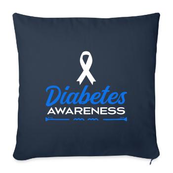 Diabetes awareness - Sofa pillowcase 17,3'' x 17,3'' (45 x 45 cm) - navy - Front