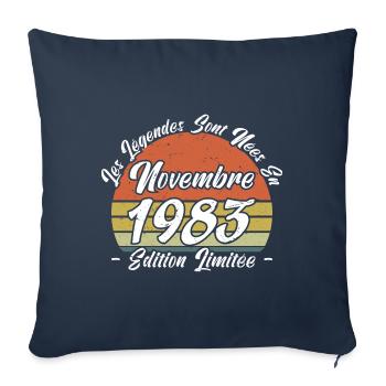 Les légendes sont nées en Novembre 1983 Cadeau. - Housse de coussin décorative 45 x 45 cm - bleu marine - Devant
