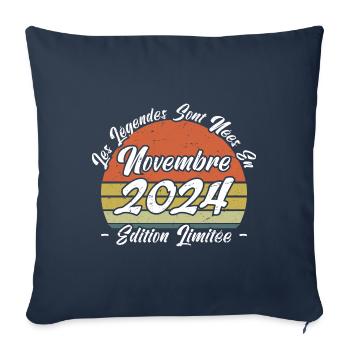 Les légendes sont nées en Novembre 2024 Cadeau. - Housse de coussin décorative 45 x 45 cm - bleu marine - Devant