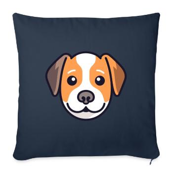Conception de chien mignon pour les propriétaires de chiens - Housse de coussin décorative 45 x 45 cm - bleu marine - Devant
