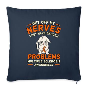 Graphic on sensitization for multiple sclerosis - Sofa pillowcase 17,3'' x 17,3'' (45 x 45 cm) - navy - Front