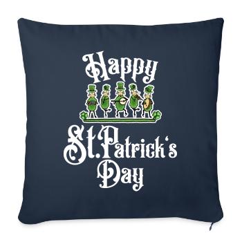 Bonne Saint-Patrick - Housse de coussin décorative 45 x 45 cm - bleu marine - Devant