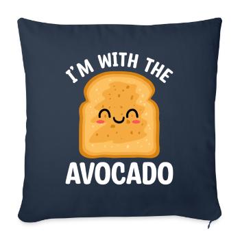 I'm with avocado guacamole lover avocados - Sofa pillowcase 17,3'' x 17,3'' (45 x 45 cm) - navy - Front
