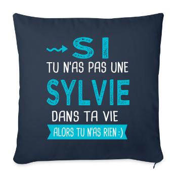 Sylvie Si tu n as pas une sylvie - Housse de coussin décorative 45 x 45 cm - bleu marine - Devant