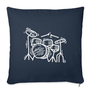 Batterie Schlagzeuger - Sofakissenbezug 45 x 45 cm - Navy - Vorne