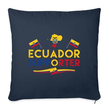 fan de ecuador supporter. Supporter d'Équateur. - Housse de coussin décorative 45 x 45 cm - bleu marine - Devant