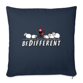 Guitariste de Hardrock Schaf - soyez différent - Housse de coussin décorative 45 x 45 cm - bleu marine - Devant