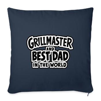 Maître du grill et meilleur papa du monde Fête des pères - Housse de coussin décorative 45 x 45 cm - bleu marine - Devant