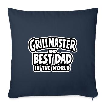 Maître du grill et meilleur papa du monde Fête des pères - Housse de coussin décorative 45 x 45 cm - bleu marine - Devant