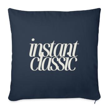 Instant Classic - Conception de texte minimaliste - Housse de coussin décorative 45 x 45 cm - bleu marine - Devant