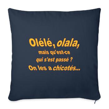 Olélé Olala - Housse de coussin décorative 45 x 45 cm - bleu marine - Devant