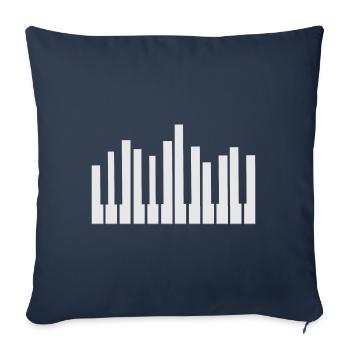 Keyboard Piano keys Musical instrument Musicians - Sofa pillowcase 17,3'' x 17,3'' (45 x 45 cm) - navy - Front