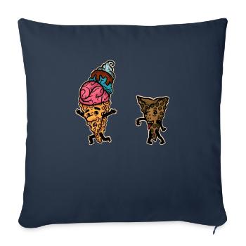 Eiscreme-Zombie - lustiges gefrorenes Nachtisch-Geschenk - Sofakissenbezug 45 x 45 cm - Navy - Vorne