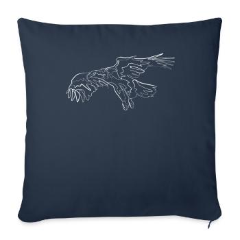 Eagle Bird Animal Motif - one line drawing - Sofa pillowcase 17,3'' x 17,3'' (45 x 45 cm) - navy - Front