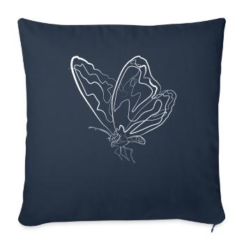 Butterfly animal motif - one line drawing - Sofa pillowcase 17,3'' x 17,3'' (45 x 45 cm) - navy - Front