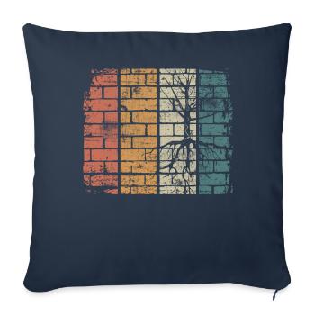 Protection de l’environnement Arbre - Housse de coussin décorative 45 x 45 cm - bleu marine - Devant