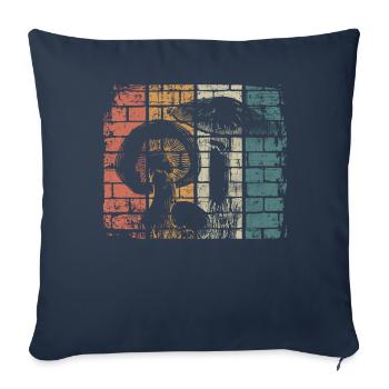 Champignon - Housse de coussin décorative 45 x 45 cm - bleu marine - Devant