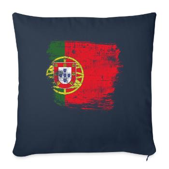 Portugal - Housse de coussin décorative 45 x 45 cm - bleu marine - Devant