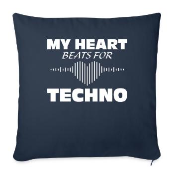 Techno - Housse de coussin décorative 45 x 45 cm - bleu marine - Devant