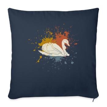 Cygne - Housse de coussin décorative 45 x 45 cm - bleu marine - Devant