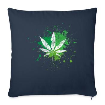 Cannabis - Sofa pillowcase 17,3'' x 17,3'' (45 x 45 cm) - navy - Front