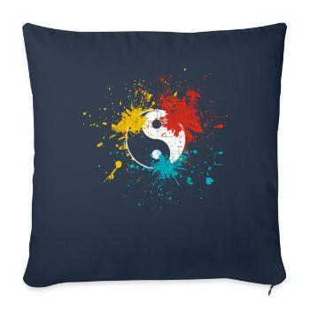 Yin Yang - Housse de coussin décorative 45 x 45 cm - bleu marine - Devant